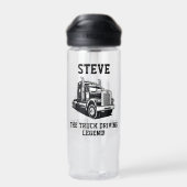 Grappige Transport Semi Truck Driver Aangepaste na Waterfles (Achterkant)