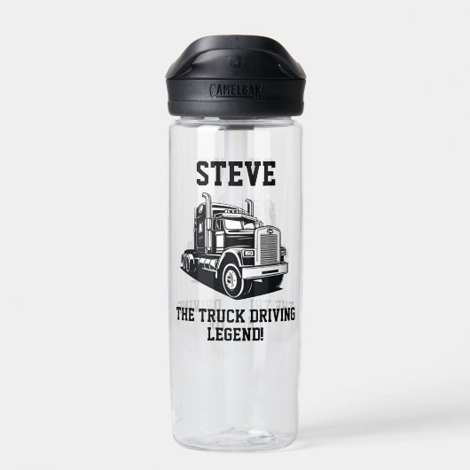 Grappige Transport Semi Truck Driver Aangepaste na Waterfles (Achterkant)