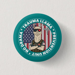 Grappige Trauma Llama Preventie Unit Medische Butt Ronde Button 3,2 Cm