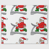 grappige tredmolen santa claus cadeaupapier (Vlak)