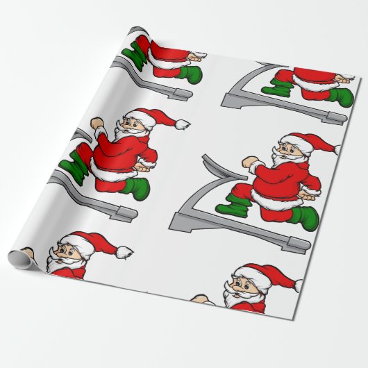 grappige tredmolen santa claus cadeaupapier (Uitgerold)