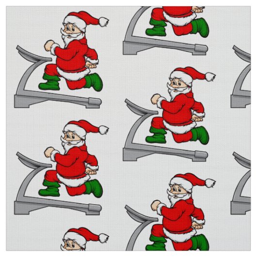 grappige tredmolen santa claus stof (Swatch)