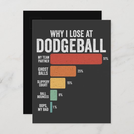 Grappige trefbal sport waarom ik verlies bij trefb uitnodiging briefkaart (Voorkant / Achterkant)