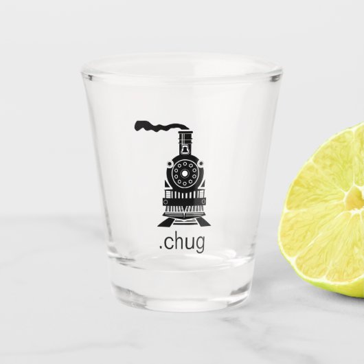 Grappige trein Chug Choo Choo Shot Glas (Voorkant)