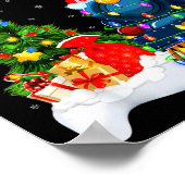 Grappige Treinliefhebber Kerstverlichting Santa Tr Poster (Hoek)