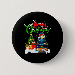 Grappige Treinliefhebber Kerstverlichting Santa Tr Ronde Button 5,7 Cm