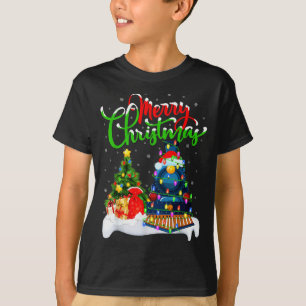Grappige Treinliefhebber Kerstverlichting Santa Tr T-shirt