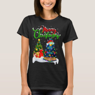 Grappige Treinliefhebber Kerstverlichting Santa Tr T-shirt