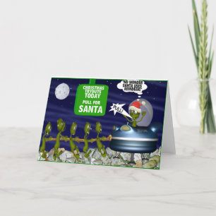 Grappige Trekkracht voor de Kerstkaart van de Feestdagen Kaart
