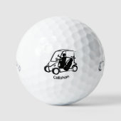 Grappige Trendy Golf Cart Design, gepersonaliseerd Golfballen (Voorkant)