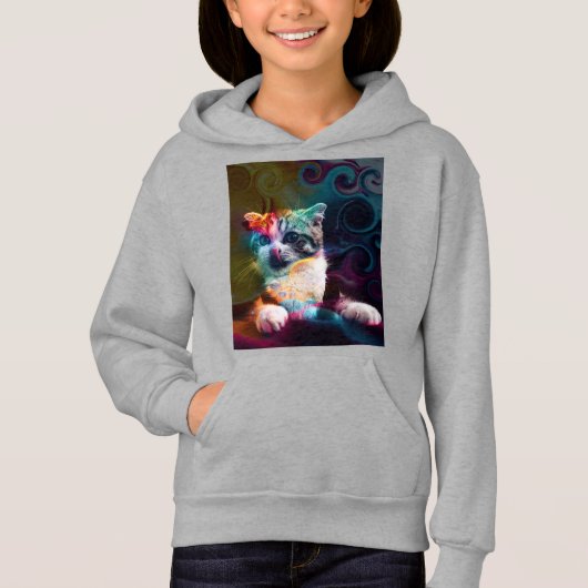 GRAPPIGE TRENDY KLEURRIJKE KAT KUNST (Voorkant)