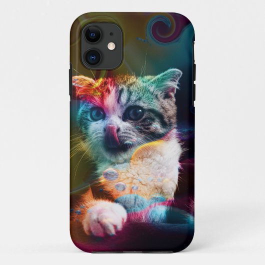 GRAPPIGE TRENDY KLEURRIJKE KAT KUNST Case-Mate iPhone CASE (Achterkant)