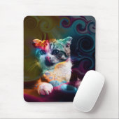 GRAPPIGE TRENDY KLEURRIJKE KAT KUNST MUISMAT (Met muis)