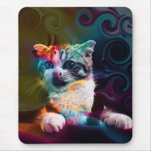 GRAPPIGE TRENDY KLEURRIJKE KAT KUNST MUISMAT