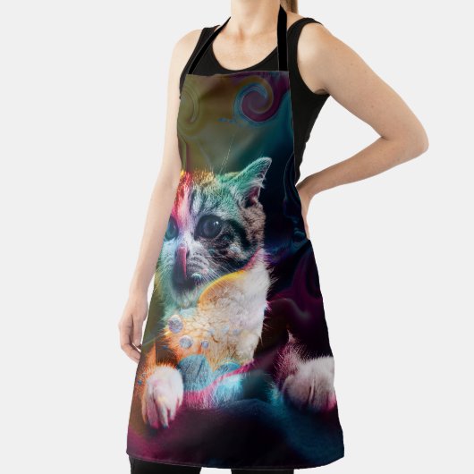 GRAPPIGE TRENDY KLEURRIJKE KAT KUNST SCHORT (Insitu)