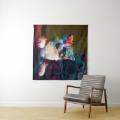 GRAPPIGE TRENDY KLEURRIJKE KAT KUNST WANDKLEED (In Situ (horizontaal))