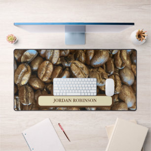 Grappige trendy koffiebonen Ik hou van koffie bure Bureaumat