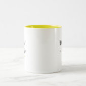 Grappige trendy moderne mensen plezieren koffie Mo Tweekleurige Koffiemok (Center)