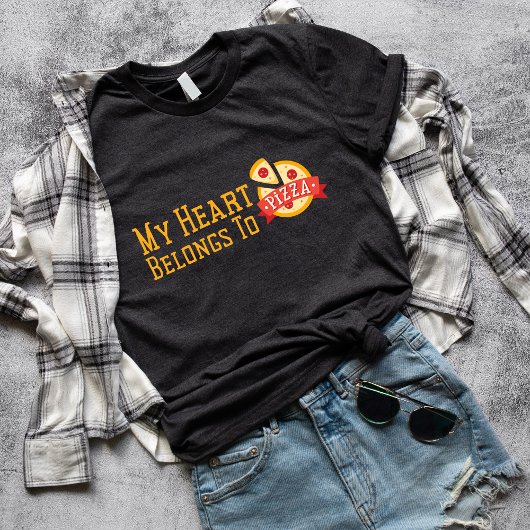 Grappige Trendy Pizza Love Anti Valentijnsdag Cade T-shirt