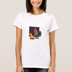 Grappige Treurige Haan die Huilt bij Dinosaurusnug T-shirt
