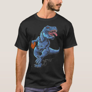 Grappige Trex Dinosaur die Basketbalspeler speelt T-shirt