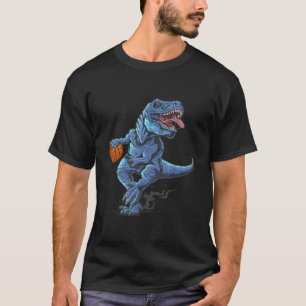 Grappige Trex dinosaurus spelen basketbal T Shirt