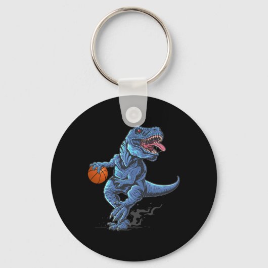 Grappige Trex Dinosaurus Spelende Skelet Speler Li Sleutelhanger (Voorkant)