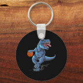 Grappige Trex Dinosaurus Spelende Skelet Speler Li Sleutelhanger (Voorkant)