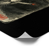 Grappige Trieste Kat Roken Sigaret Meme Lover Sumi Poster (Hoek)