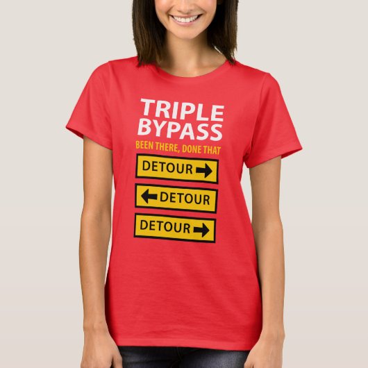 Grappige Triple Bypass Hartoperatie Overlevende T-shirt (Voorkant)