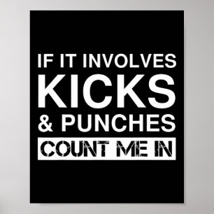 Grappige Tritten En Stoten Kickboksen Poster