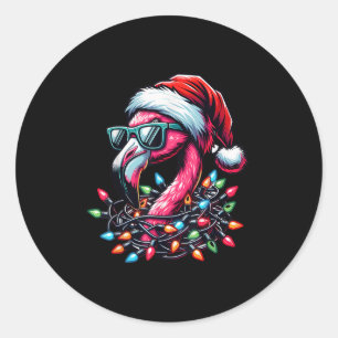 Grappige Trocal NK Flamingo kerst in juli Hawaï Ronde Sticker