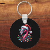 Grappige Trocal NK Flamingo kerst in juli Hawaï Sleutelhanger (Voorkant)