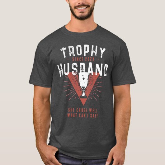 Grappige Trofee Echtgenoot Sinds Aangepast Jaar Ca T-shirt (Voorkant)