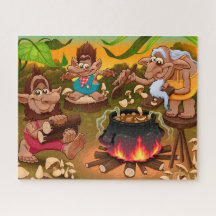 Grappige Trollen Koken Puzzel