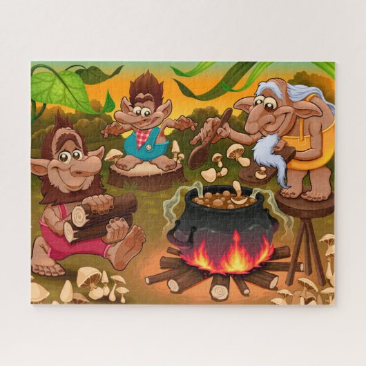 Grappige Trollen Koken Puzzel (Horizontaal)