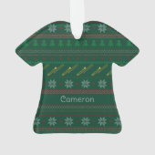 Grappige Trombone Kersttrui Patroon Custom Ornament (achterkant)