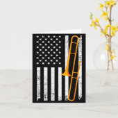 Grappige Trombone Kunst Voor Mannen Vrouwen Jazz M Kaart (Gele Bloem)