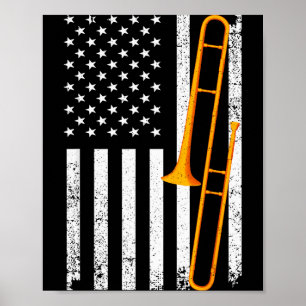 Grappige Trombone Kunst Voor Mannen Vrouwen Jazz M Poster