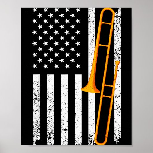 Grappige Trombone Kunst Voor Mannen Vrouwen Jazz M Poster (Voorkant)