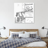 Grappige Trombonist Muzikant Canvas Afdruk (Insitu (Slaapkamer))