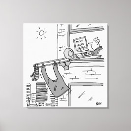 Grappige Trombonist Muzikant Canvas Afdruk