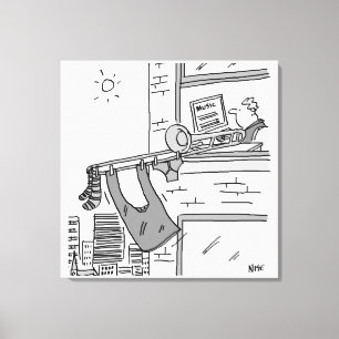Grappige Trombonist Muzikant Canvas Afdruk