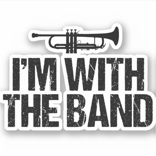 Grappige trompet Ik ben met de band laptop Sticker (Voorkant)