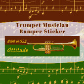 Grappige trompettist Bad Brass Attitude Bumpersticker