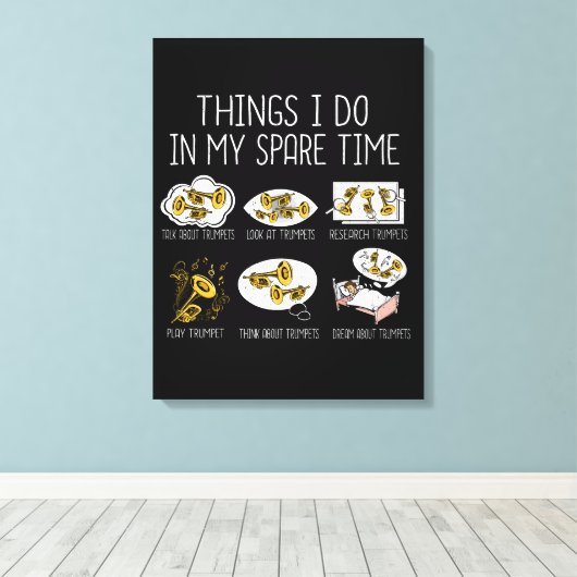 Grappige trompettist cadeau jazz muziek Mannen tro Canvas Afdruk (Insitu (Houten vloer))