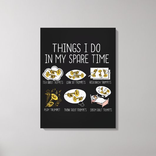 Grappige trompettist cadeau jazz muziek Mannen tro Canvas Afdruk (Voorkant)