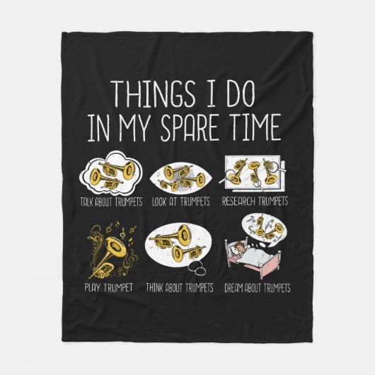 Grappige trompettist cadeau jazz muziek Mannen tro Fleece Deken (Voorkant)