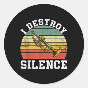 Grappige trompettist Ik vernietig Silence Ban Ronde Sticker