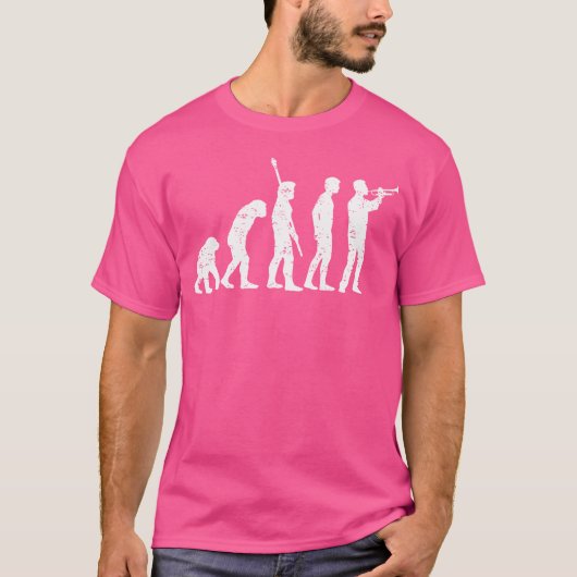 Grappige trompettist in de evolutie t-shirt (Voorkant)
